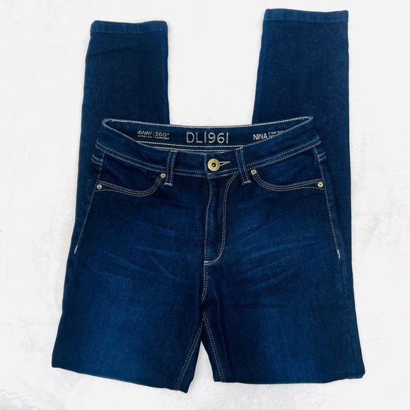 DL1961 Premium Denim Nina Super High Rise Skinny Jeans Dark Wash Size 26 - Picture 13 of 15